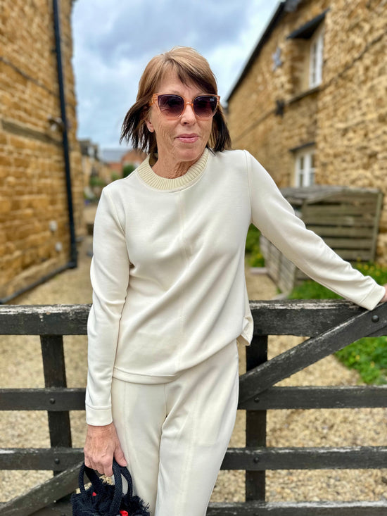 ARGGIDO Riviera Collar Top in Ivory