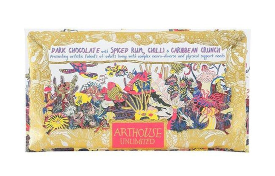 ARTHOUSE UNLIMITED Accessories Dark Chocolate Bar with Spiced Rum, Chilli & Caribbean Crunch - Angels of Deep