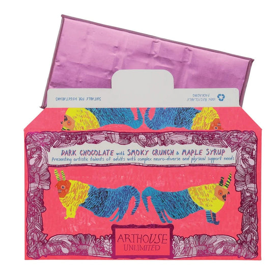 ARTHOUSE UNLIMITED Chocolate Before & After the Dentist, Dark Chocolate Bar with Smoky Crunch & Maple Syrup