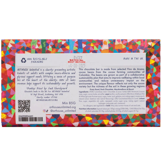 ARTHOUSE UNLIMITED Chocolate Dusty Road, Silky Dark, Marshmallows & Biscuit Chocolate Bar