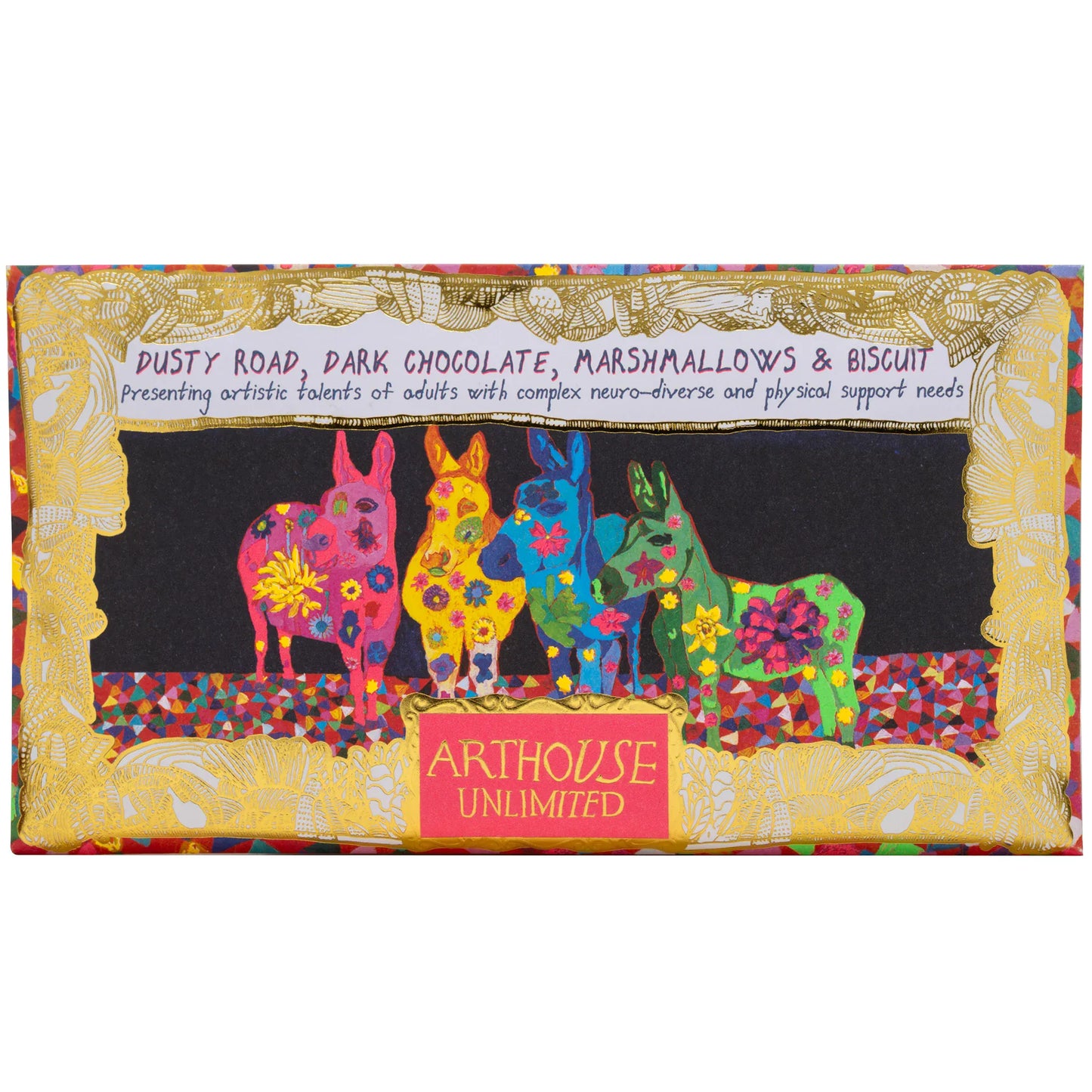 ARTHOUSE UNLIMITED Chocolate Dusty Road, Silky Dark, Marshmallows & Biscuit Chocolate Bar