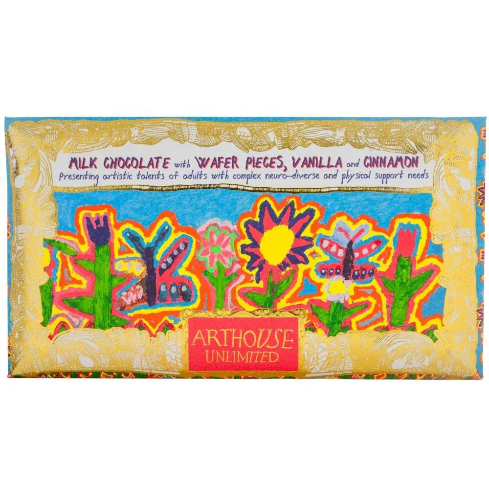 ARTHOUSE UNLIMITED Chocolate Most Beautiful Garden, Milk Chocolate Bar with Wafer Pieces, Vanilla & Cinnamon