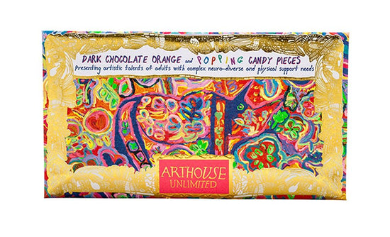 ARTHOUSE UNLIMITED Dark Chocolate with Orange and Popping Candy pieces- Rhino in Bloom