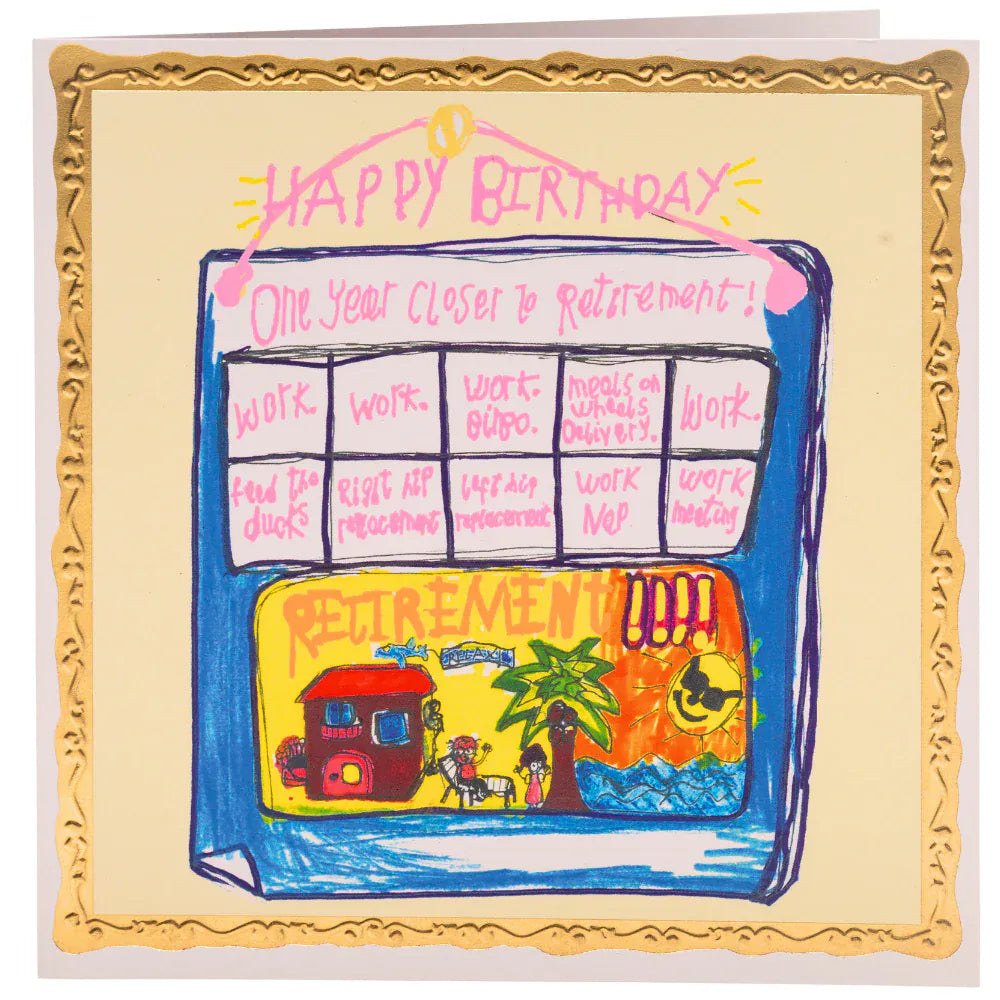 ARTHOUSE UNLIMITED Greetings Cards Happy Birthday One year less till Retirement, Greetings Card