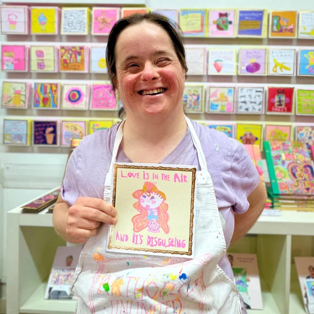 ARTHOUSE UNLIMITED Greetings Cards Love Is In The Air and It's Disgusting, Greetings Card