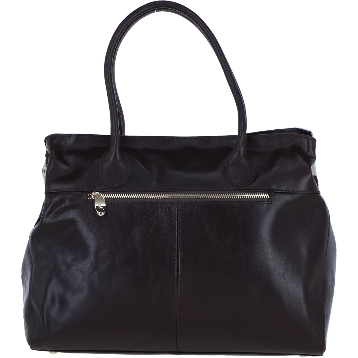 Ashwood Leather Bags Leather Hair-on-Hide Large Handbag with Detachable Strap in Brown