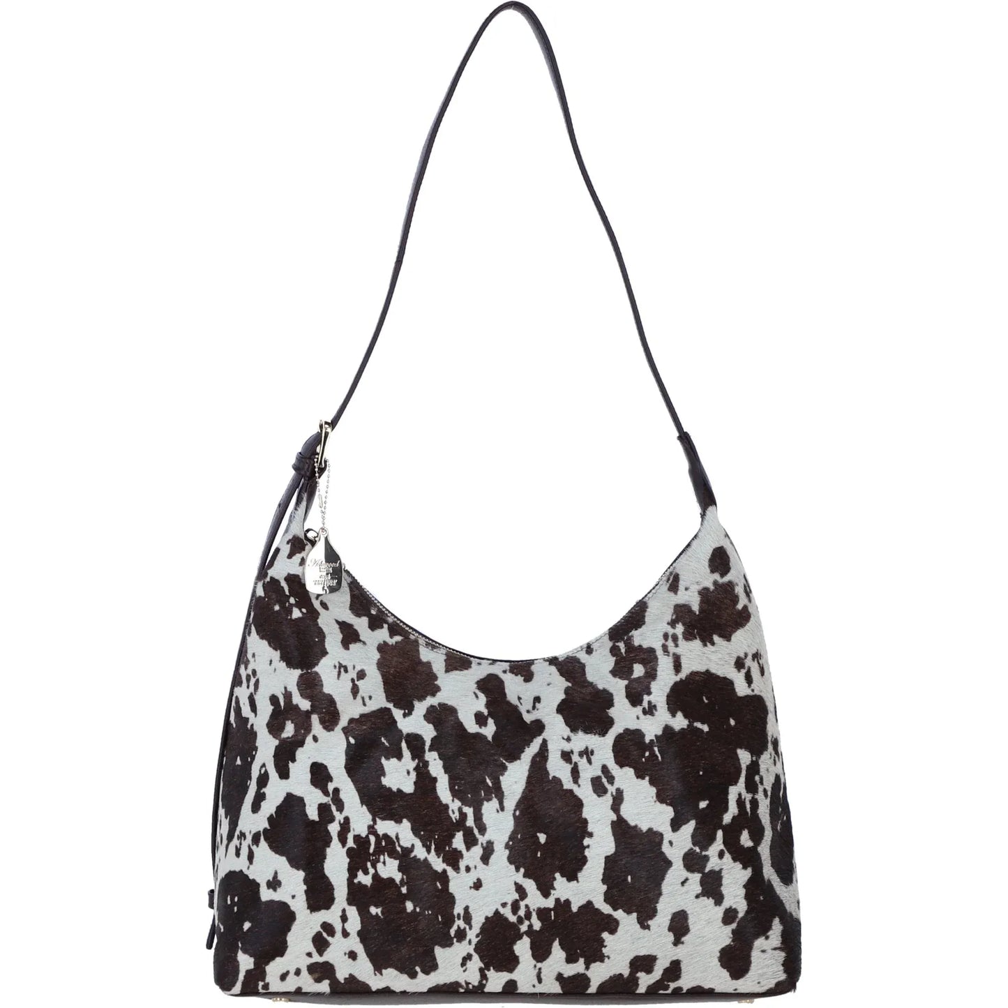 Ashwood Leather Bags Leather Hair-on-Hide Shoulder Bag with Adjustable Strap in Brown