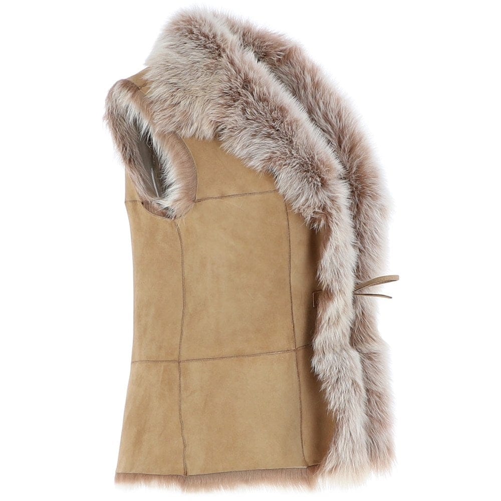 Ashwood Leather Coats Reversible Toscana Suede Leather Gilet Camel