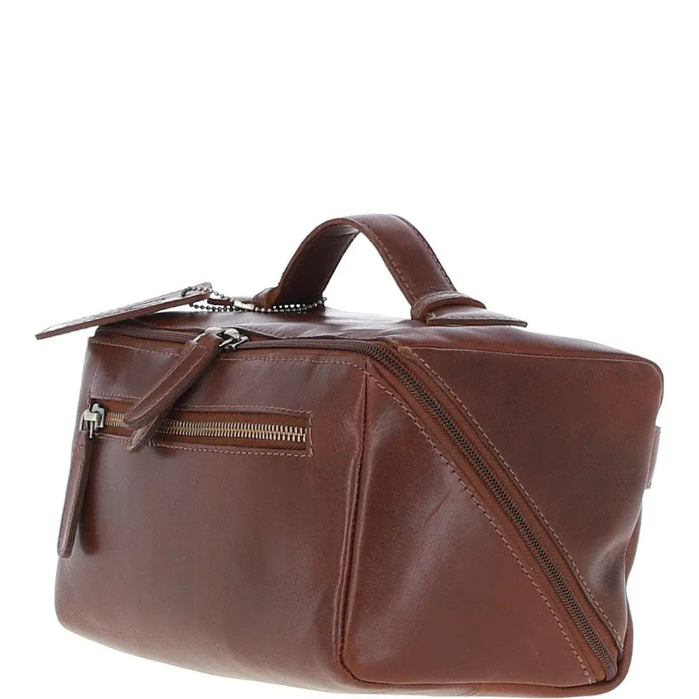 Ashwood Leather Toiletry & Cosmetic Bags Leather Washbag Chestnut: K-49