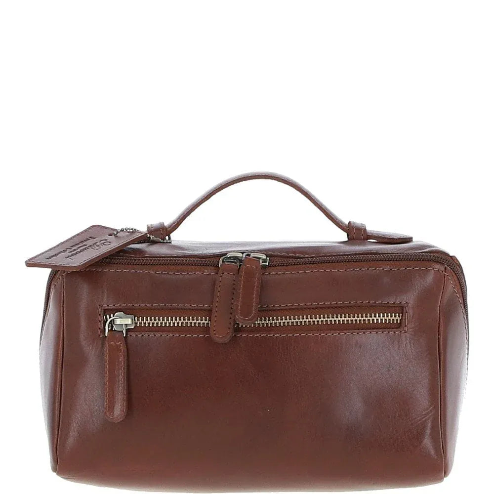 Ashwood Leather Toiletry & Cosmetic Bags Leather Washbag Chestnut: K-49