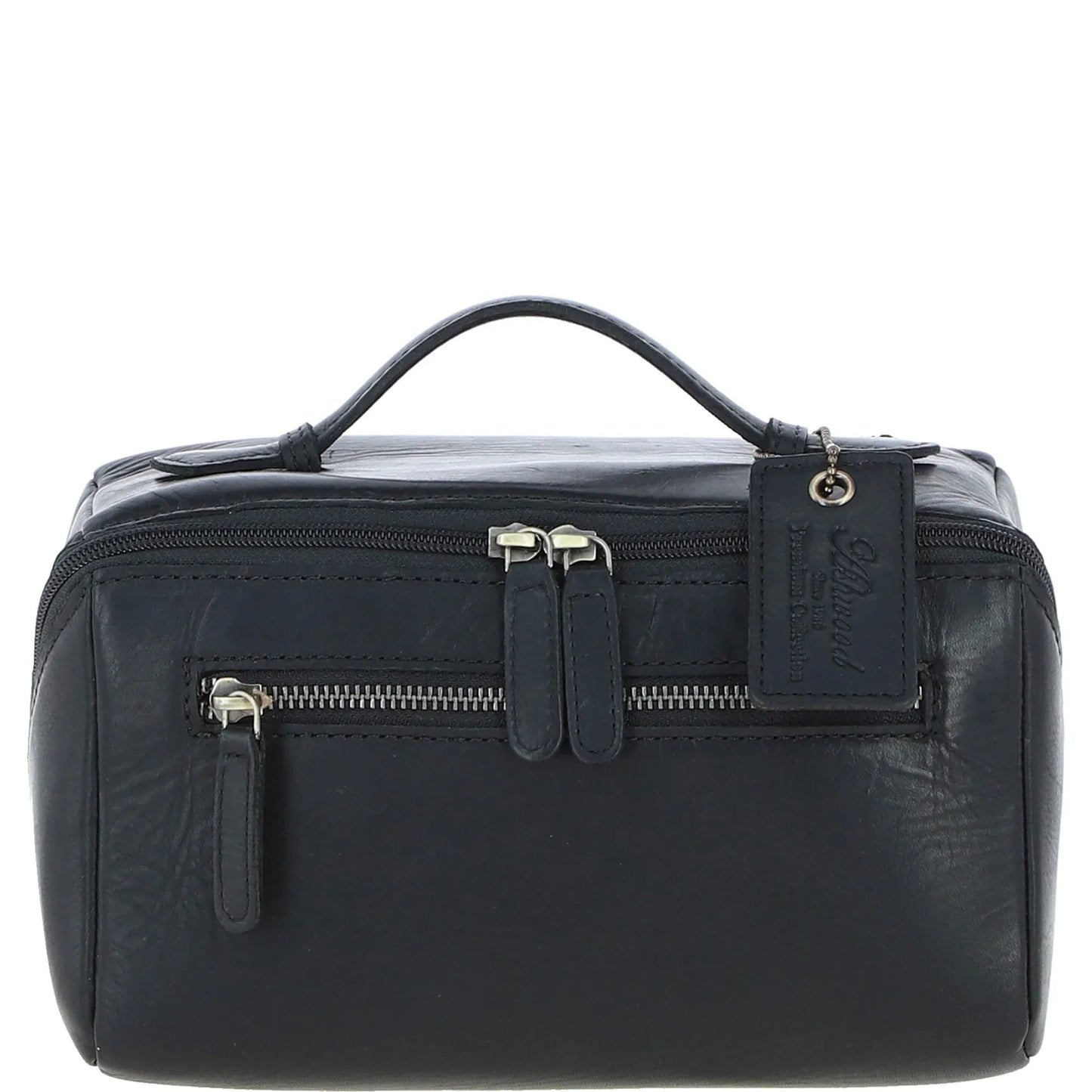 Ashwood Leather Wash Bag Leather Washbag Black: K-49