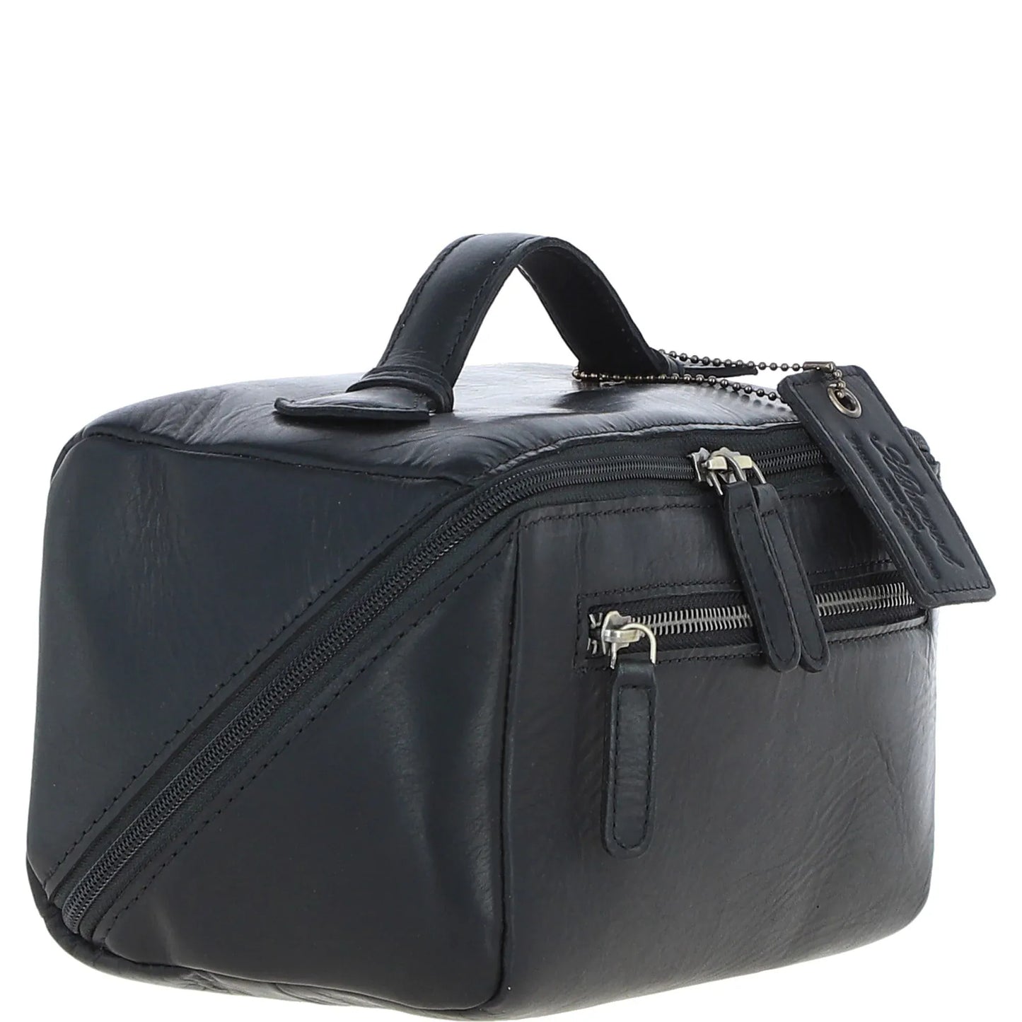 Ashwood Leather Wash Bag Leather Washbag Black: K-49