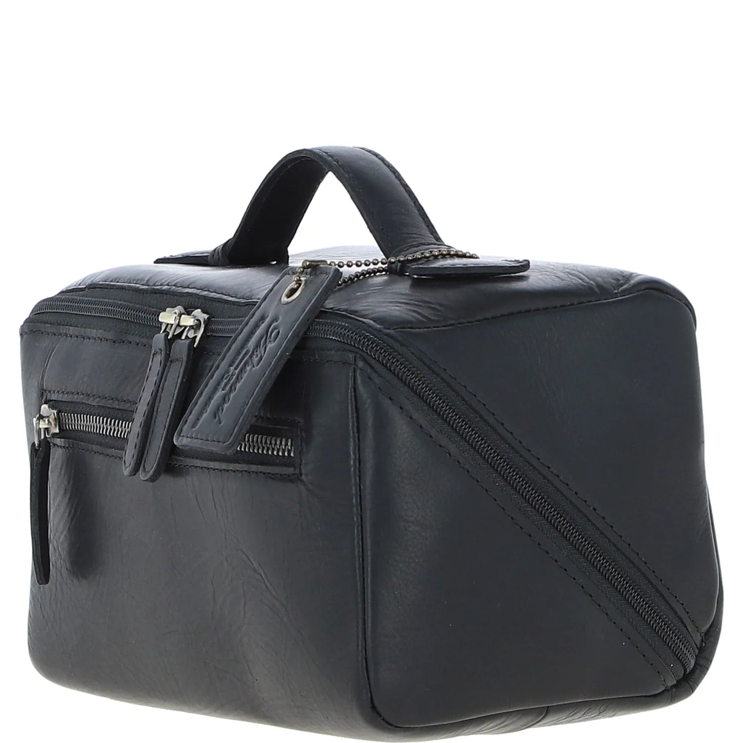 Ashwood Leather Wash Bag Leather Washbag Black: K-49