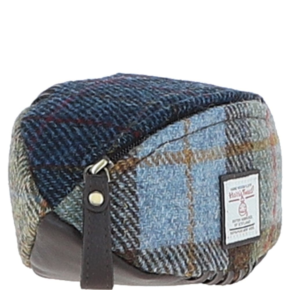 Ashwood Leather Wash Bag Mini Ashwood Leather x Harris Tweed Rugby Washbag Brown/Mix