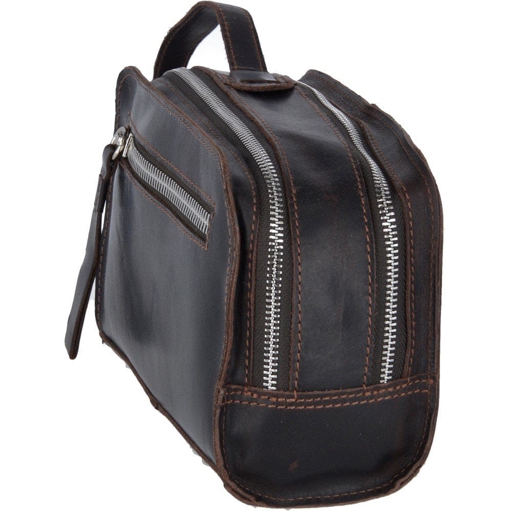 Ashwood Leather Wash Bag Oily Hunter Leather Wash Bag Brown