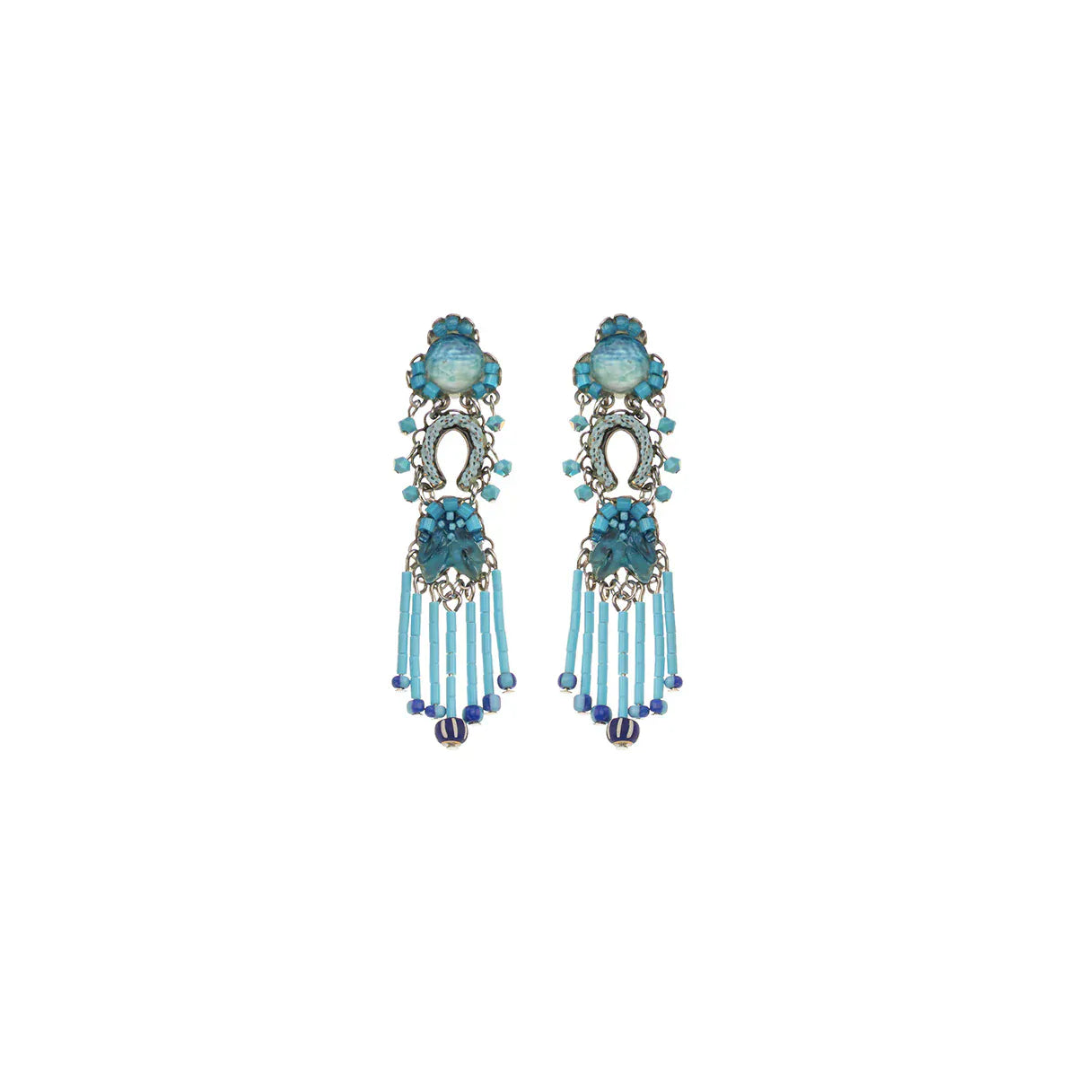 Ayala Bar Earrings Blue Boho Earrings Aquamarine C2379