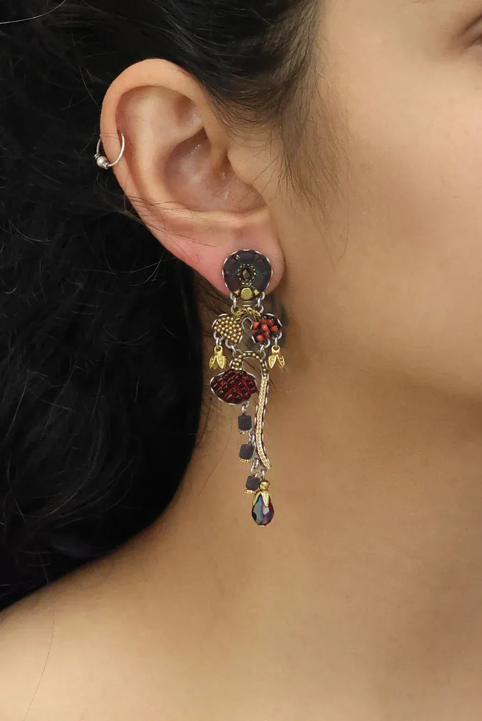 Ayala Bar Earrings Noble Wine, Merlot Earrings C2274