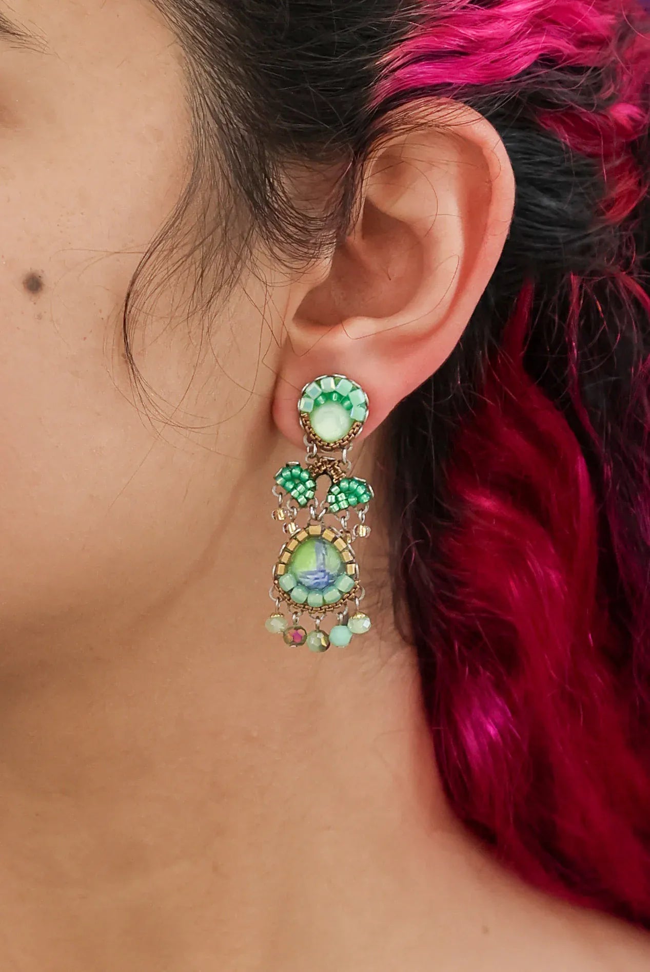 Ayala Bar Earrings Seagrass Set, Beaded Earrings, Haicao- C2352