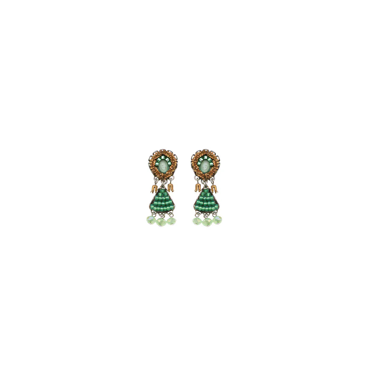 Ayala Bar Earrings Seagrass Set, Beadwork Earrings, Ruppia-C2355