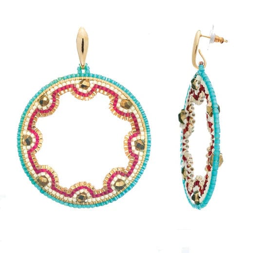AZUNI LONDON Jewellery Muraco Large Circular Earrings - Navajo