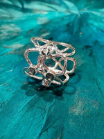 Thalia Wide Silver Sculptural Ring in Lolite