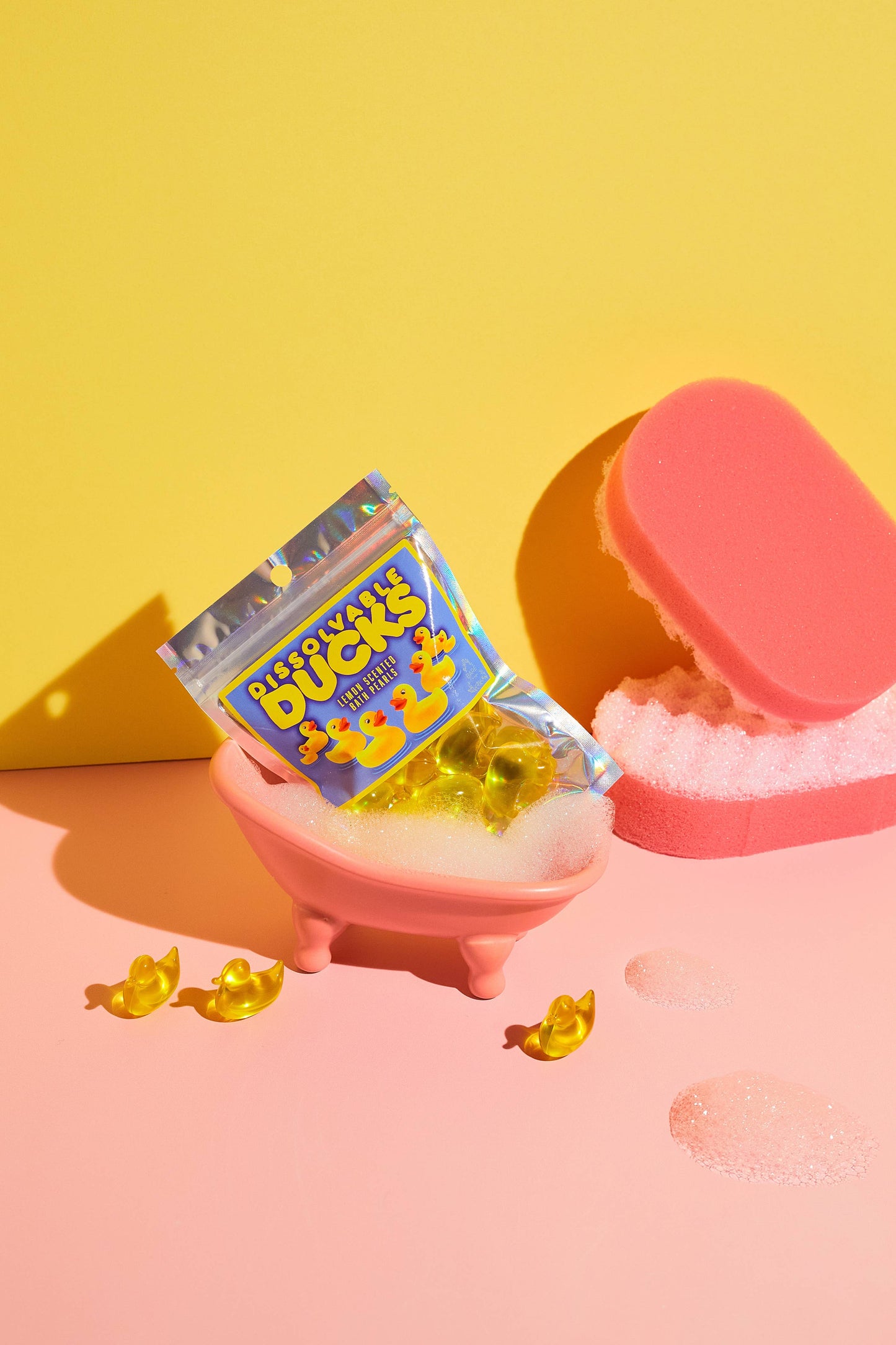 Bare Boutique Dissolvable Ducks - Lemon Scented, Duck Shaped Bath Pearls