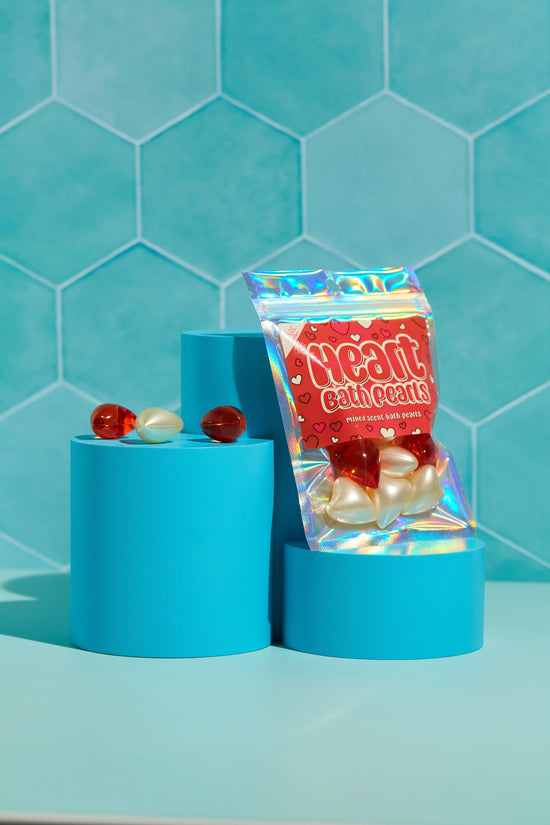 Bare Boutique Pack of 10 Heart Bath Pearls. Strawberry and Vanilla Scented