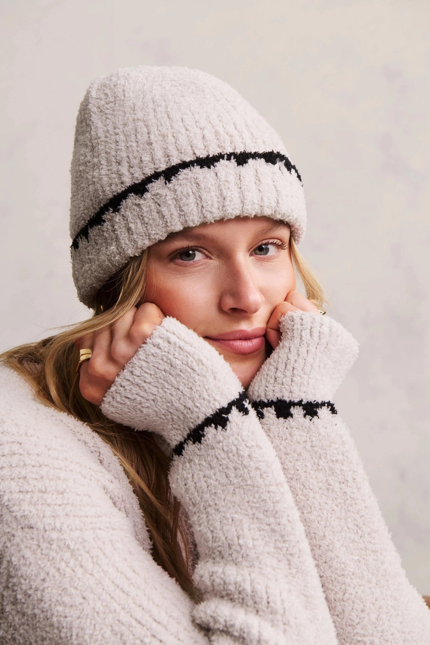 Barefoot Dreams Hats & Gloves ONE SIZE CozyChic® Ribbed Blanket Stitch Beanie