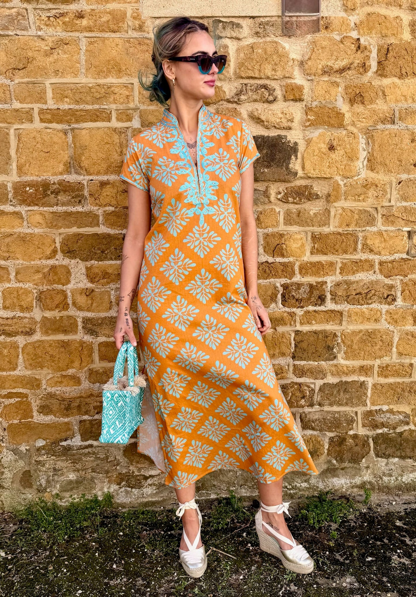 bella tu Dresses Lana Dress Diamond Orange