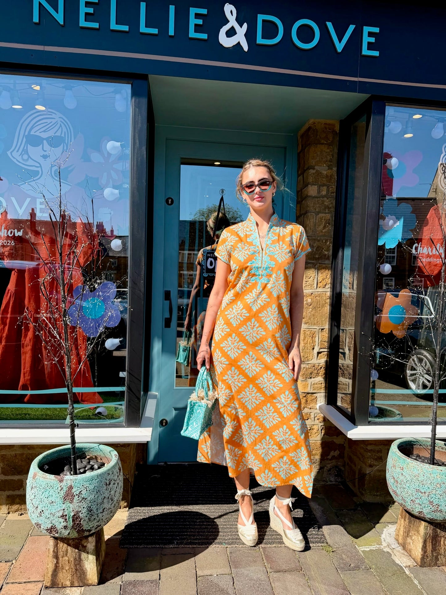 bella tu Dresses Lana Dress Diamond Orange