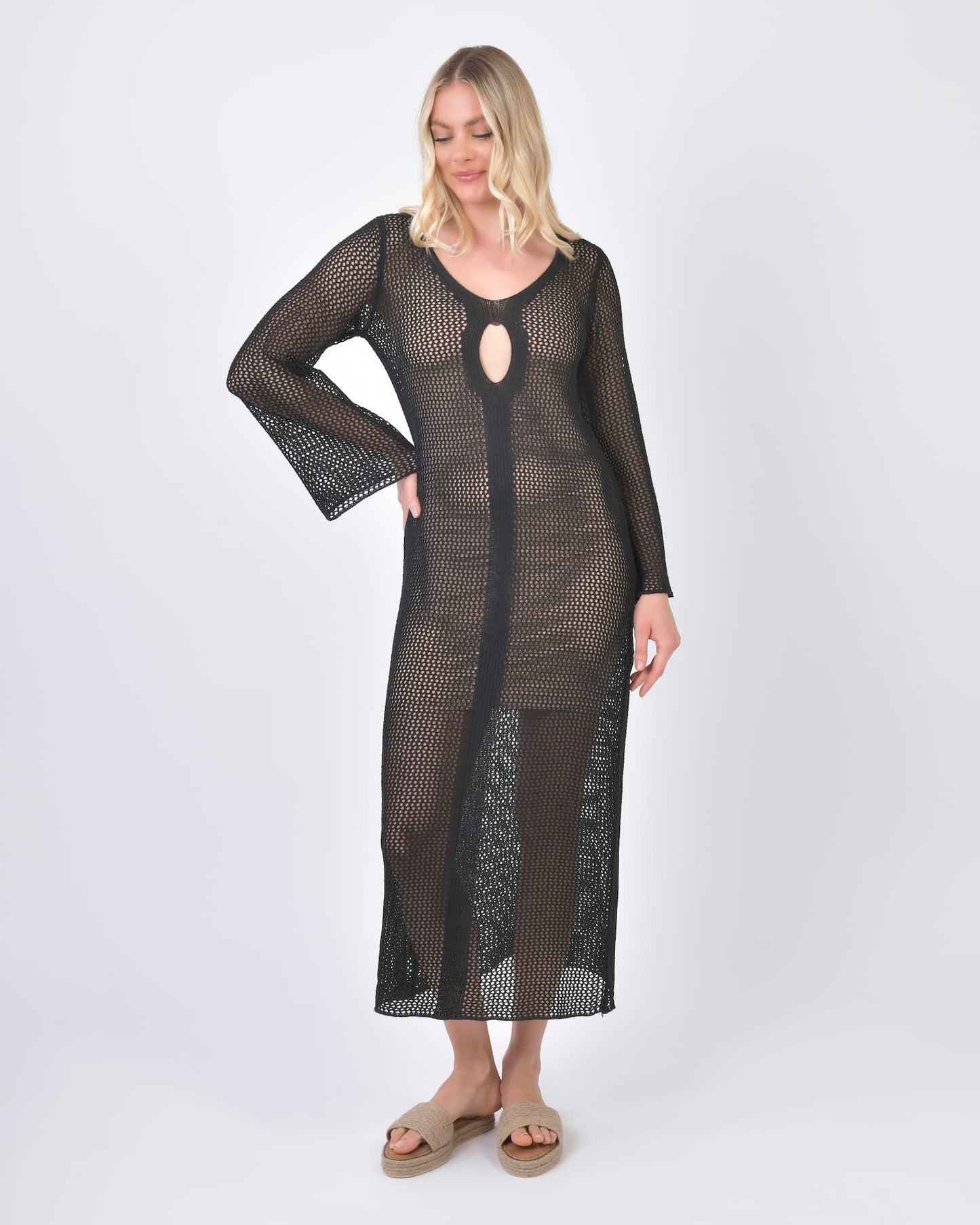 Ble Resortwear Dresses ONE SIZE Athens Beach Dress in Black