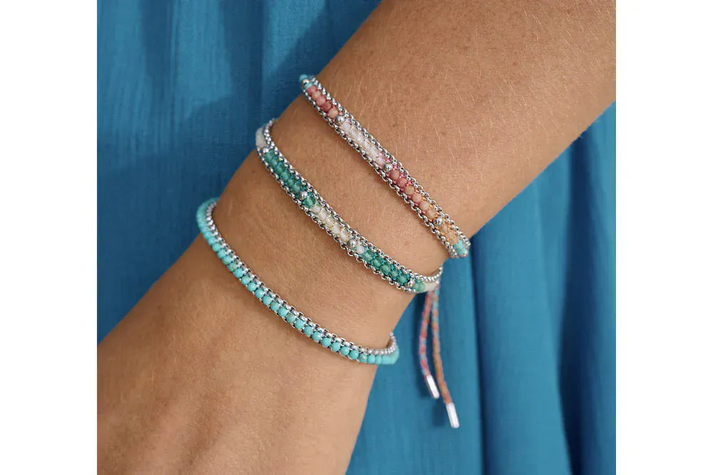 Boho Betty Bracelets Helaine Turquoise & Silver Friendship Bracelet