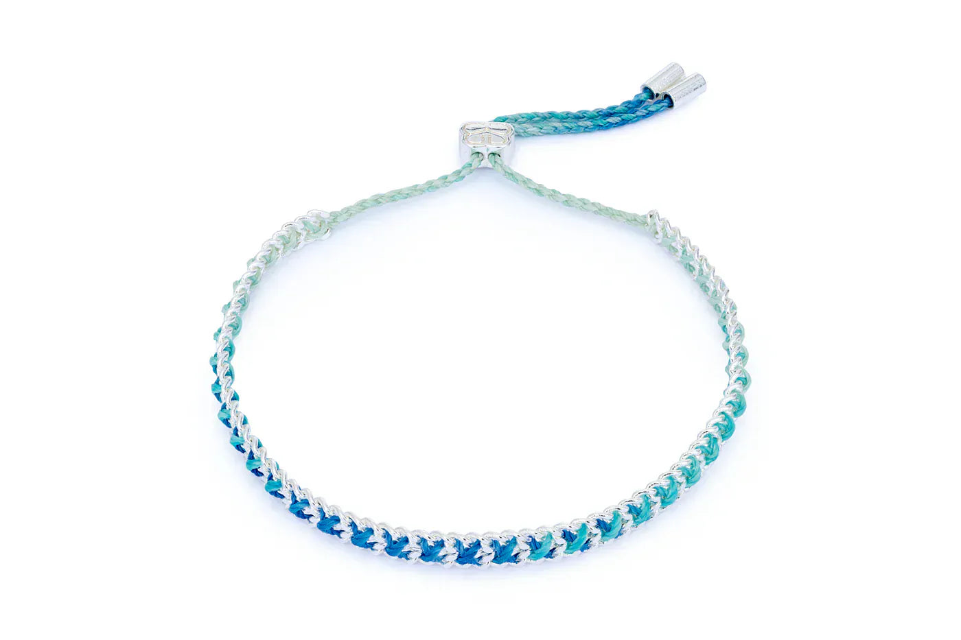 Boho Betty Bracelets Lilia Blue & Silver Ombre Cord Bracelet