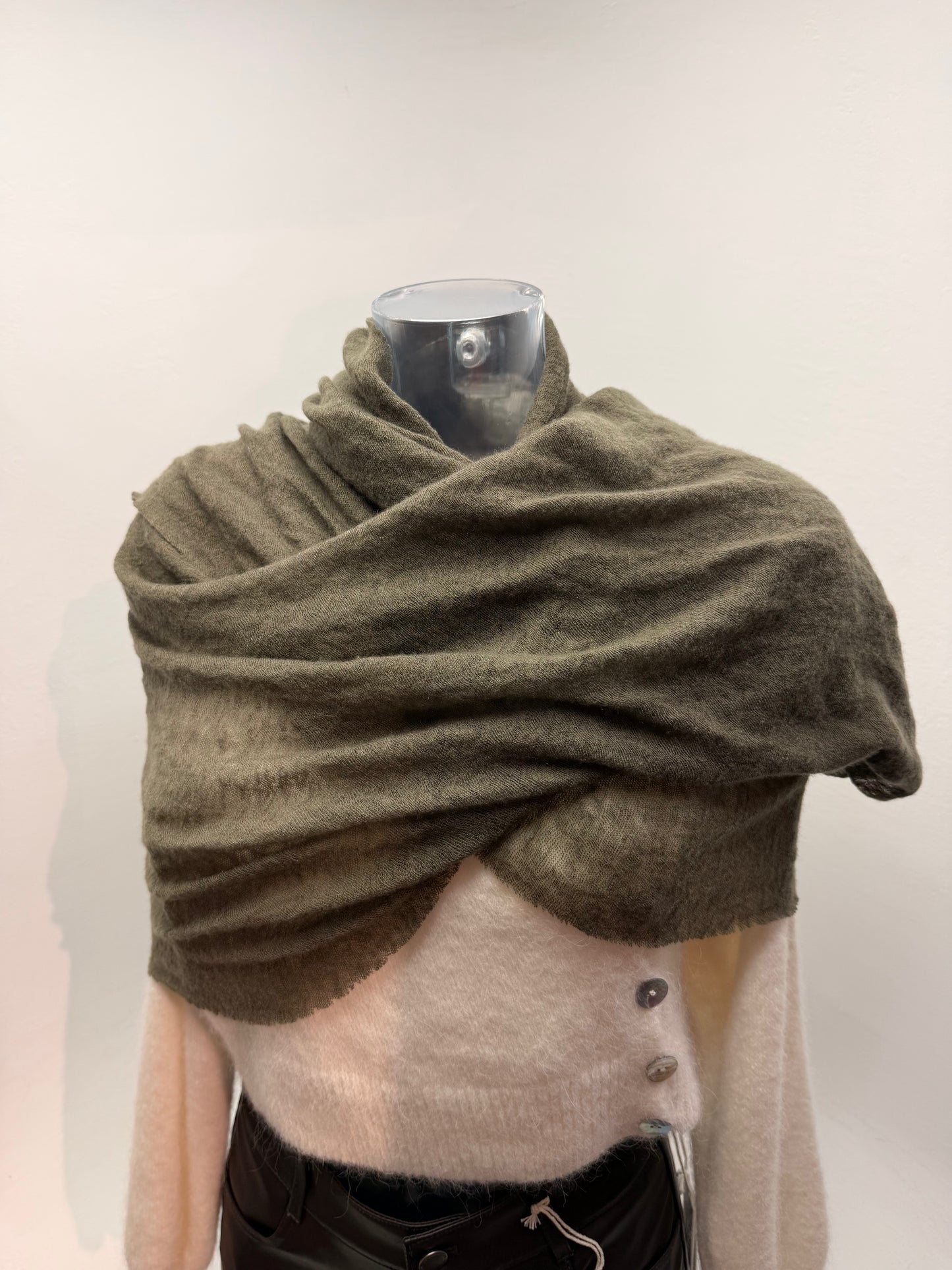 Botto Giuseppe Scarves Deep Olive Cashmere Scarf