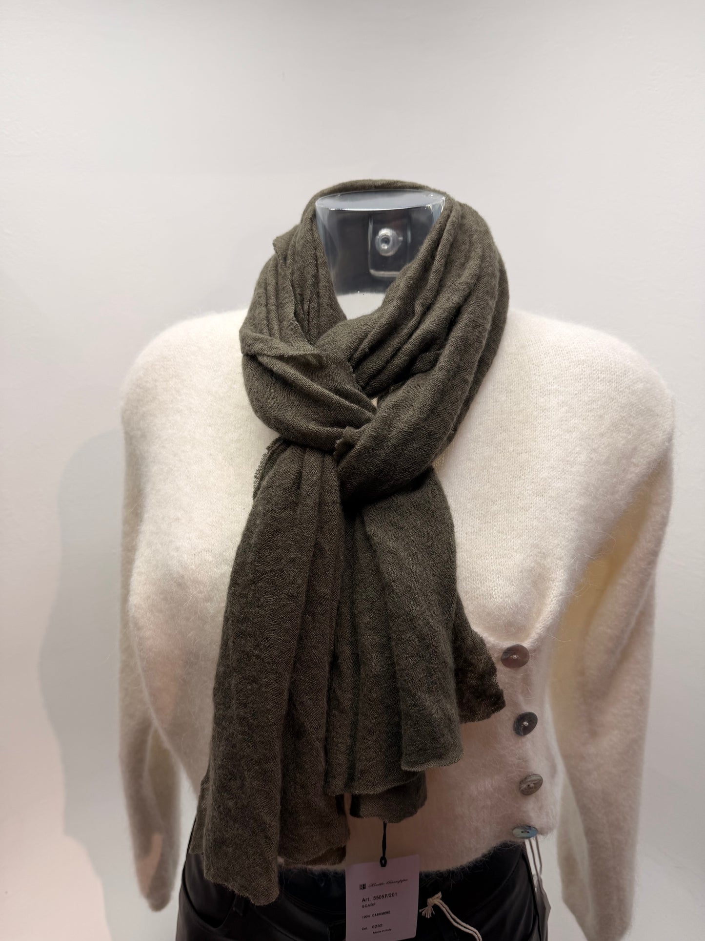 Botto Giuseppe Scarves Deep Olive Cashmere Scarf