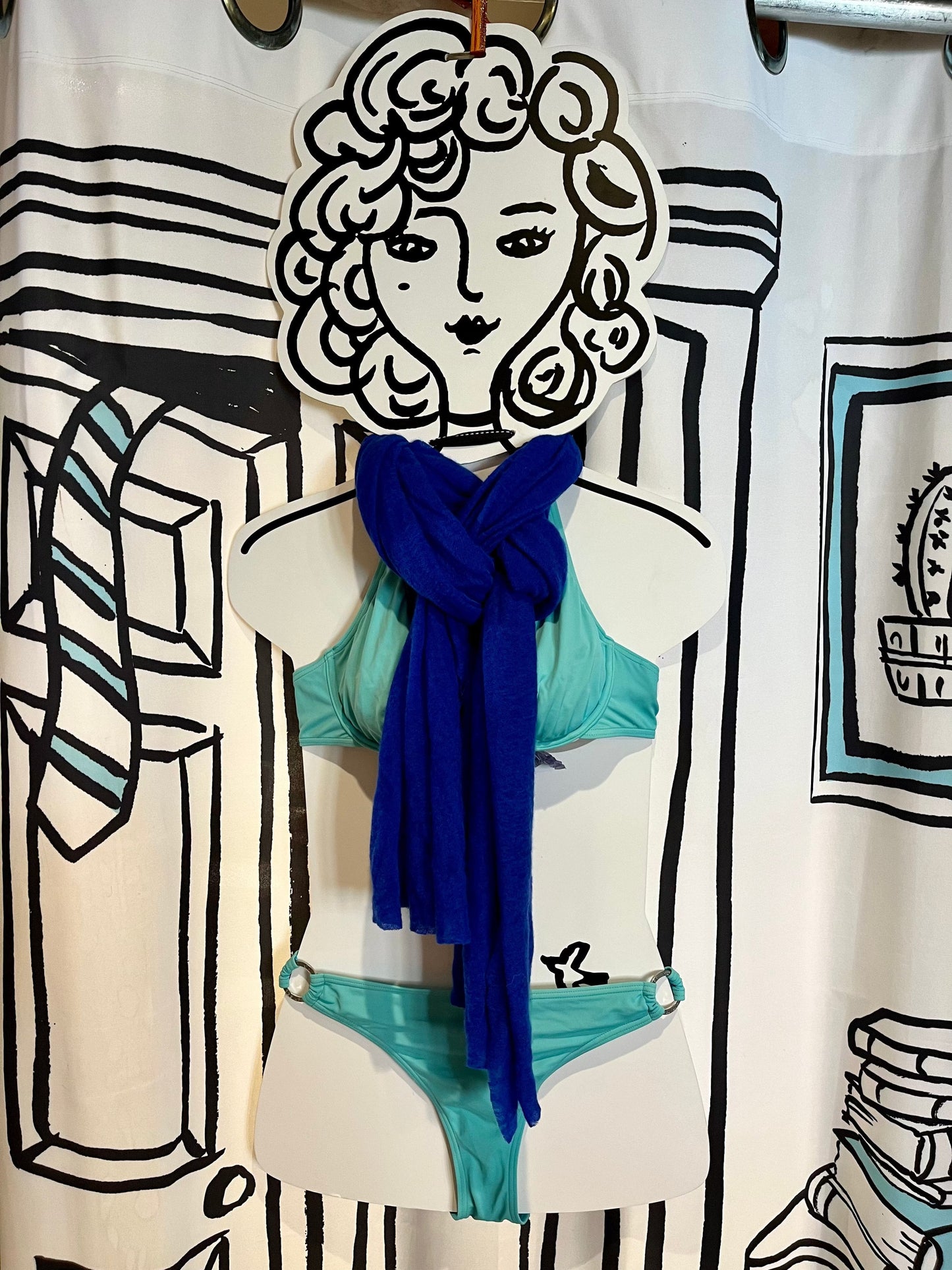 Botto Giuseppe Scarves Iris Blue Cashmere Scarf