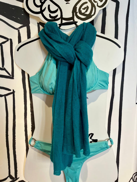 Botto Giuseppe Scarves Lagoon Blue Crinkle Scarf