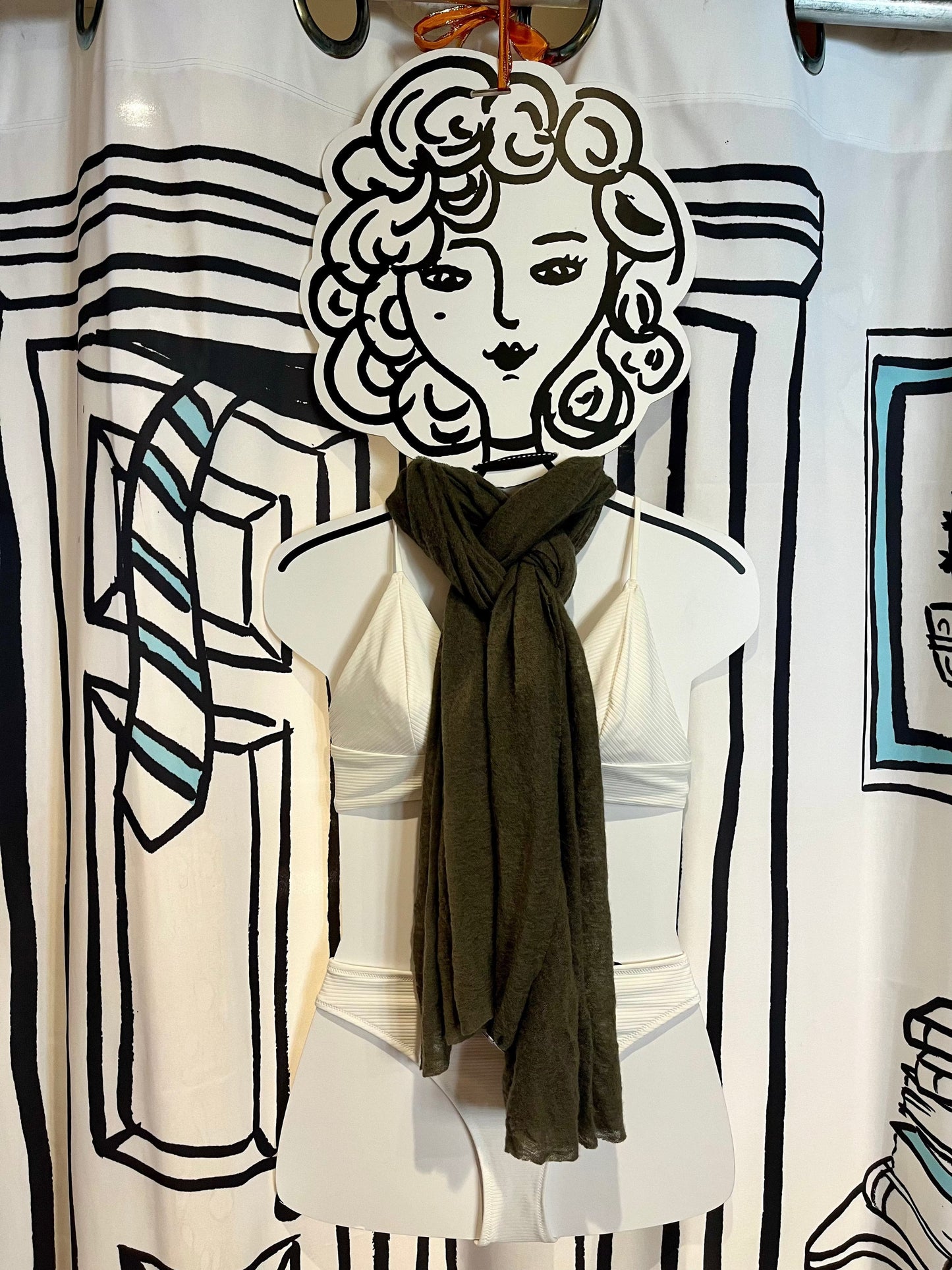 Botto Giuseppe Scarves Moss Green Cashmere Scarf