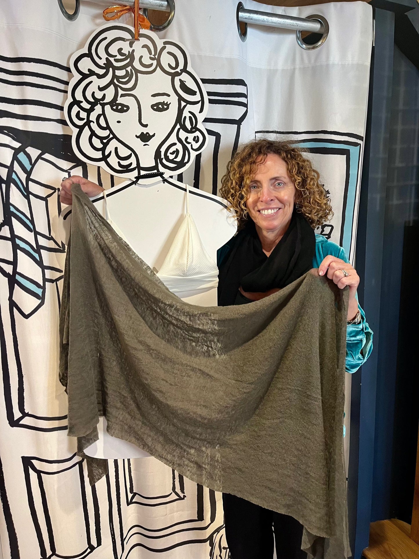 Botto Giuseppe Scarves Moss Green Cashmere Scarf