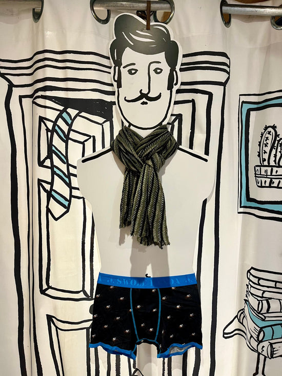 Botto Giuseppe Scarves Moss & Slate Nordic Stripe Cashmere Scarf