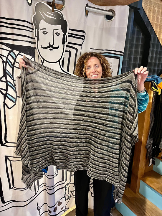 Botto Giuseppe Scarves Moss & Slate Nordic Stripe Cashmere Scarf