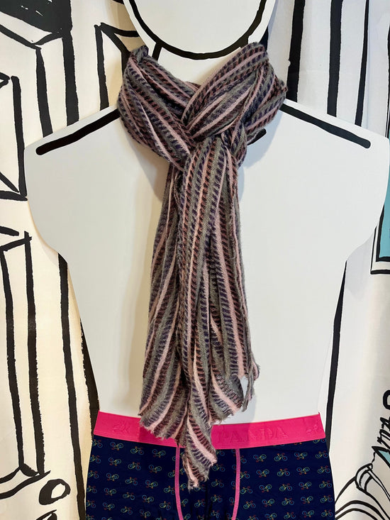 Botto Giuseppe Scarves Orchid Stripe Nordic Stripe Cashmere Scarf