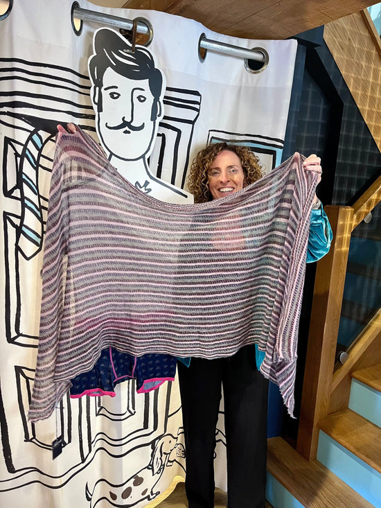 Botto Giuseppe Scarves Orchid Stripe Nordic Stripe Cashmere Scarf