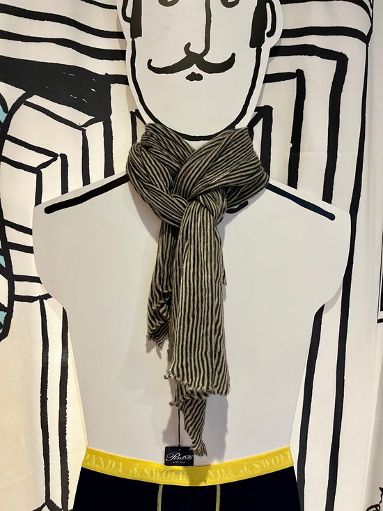 Botto Giuseppe Scarves Pebble Small Stripe Melange Cashmere Scarf