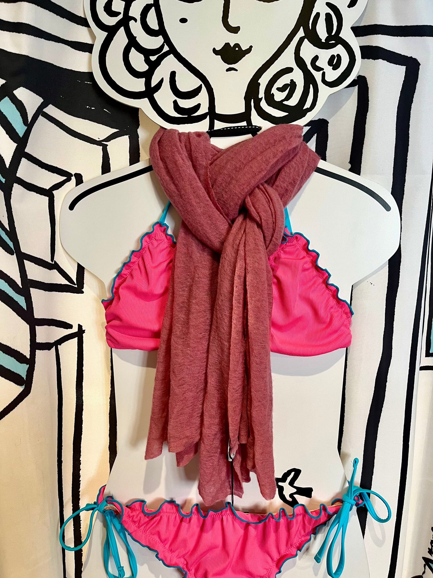 Botto Giuseppe Scarves Rose Pink Cashmere Scarf