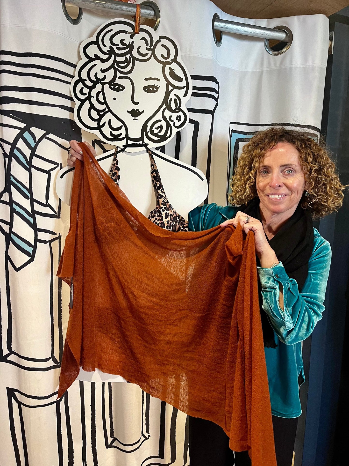 Botto Giuseppe Scarves Rust Orange Cashmere Scarf