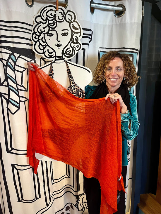 Botto Giuseppe Scarves Saville Orange Cashmere Scarf