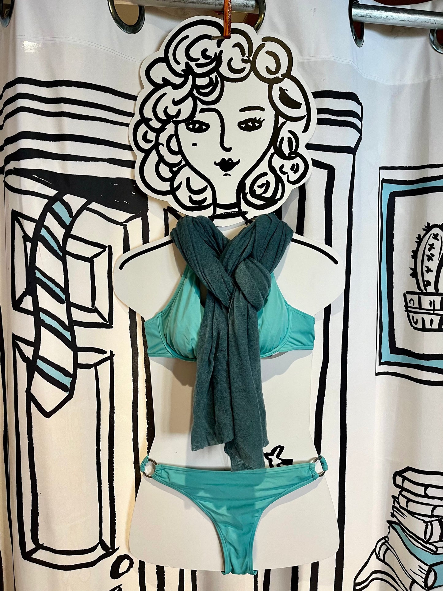 Botto Giuseppe Scarves Slate Green Cashmere Scarf