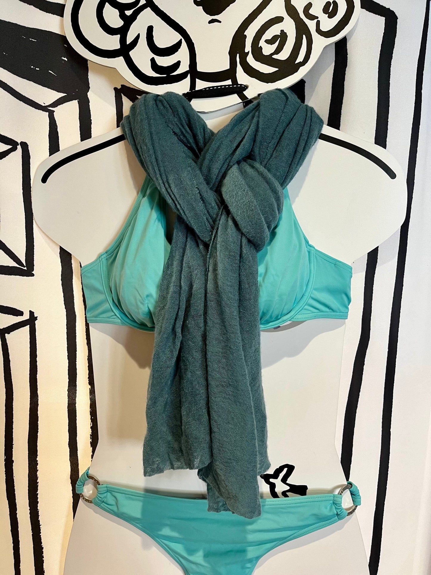 Botto Giuseppe Scarves Slate Green Cashmere Scarf