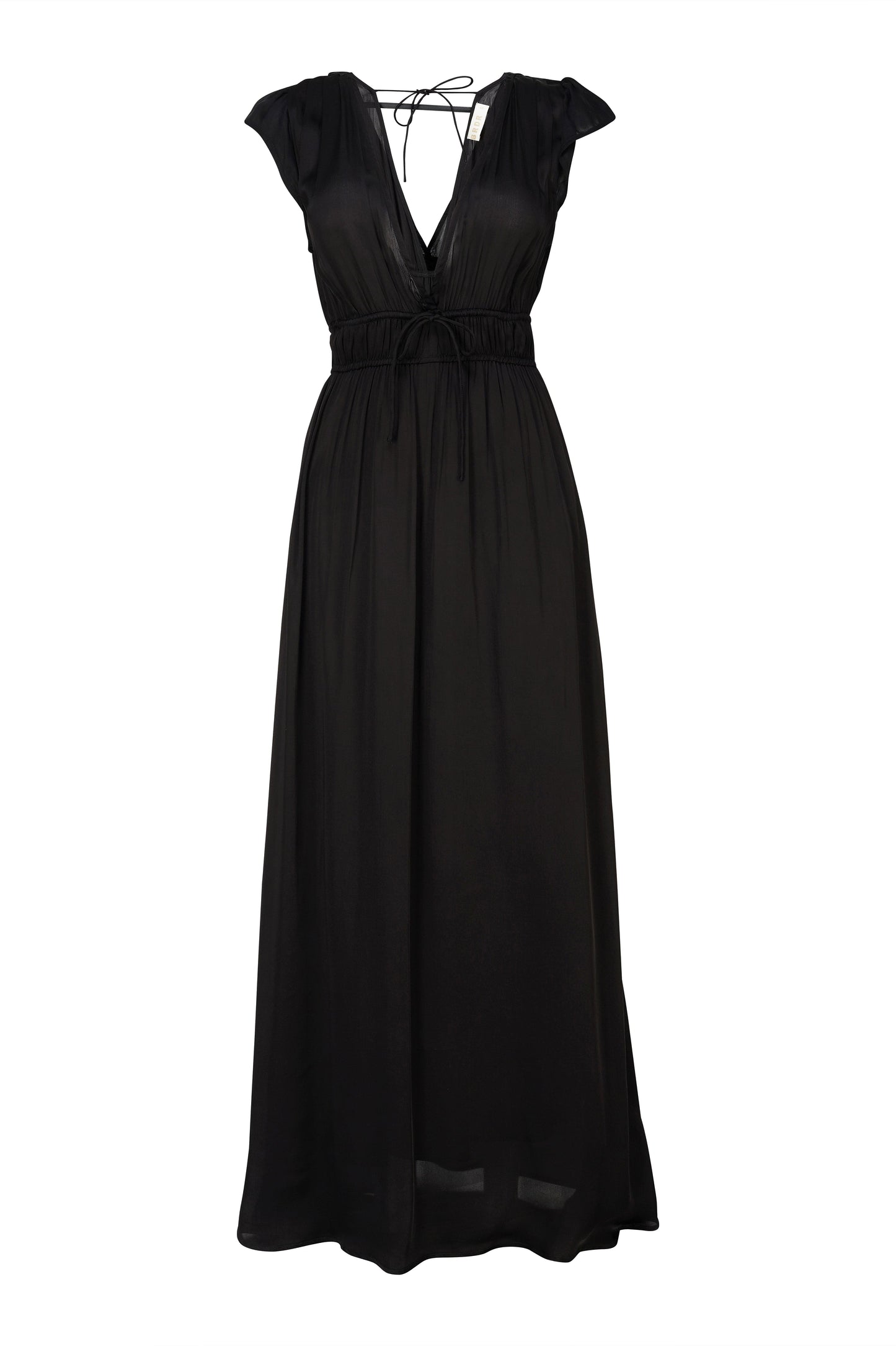 BRDR Caravan dress in black silky viscose – elegant maxi